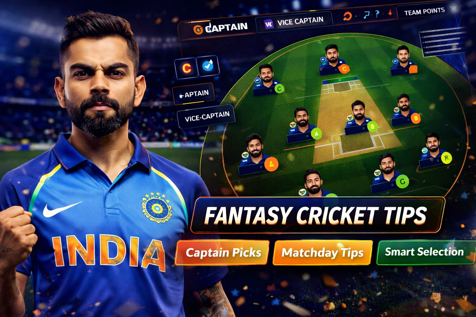 Come India 11 role based fantasy cricket checklist